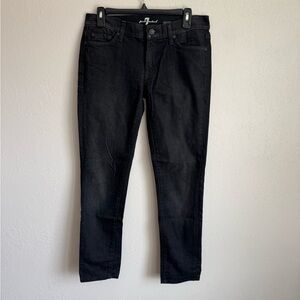 7 For All Mankind Roxanne Black Slim Skinny Jeans Womens 29 Y2K McBling